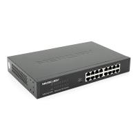 Комутатор POE Mercury SG116PS 14 портів POE 100Мбит + 2 порт Ethernet (UP-Link) 100 Мбіт, БП вбудований, кріплення в стійку, BOX (294 * 180 * 44)
