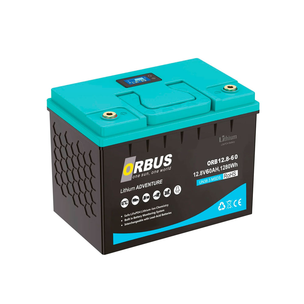 Акумуляторна батарея ORBUS LiFePO4 12,8V 60Ah, 260x168x210 мм, 8kg