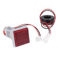 Світлодіодний цифровий вольтметр-амперметр змінного струму ST17VA, 60-500V, 0-100A, Red, 28х51х20 mm