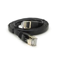 Патч-корд литий плоский WEEPDA, UTP, RJ45, Cat.7, 1m, Cu, чорний