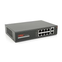 8мі портовий PoE Full Gigabit комутатор ONV-H3108P, 8xPoe1000Мбіт + 2х1000 Мбіт, IEEE802.3af/at, загальна потужність 120 Вт