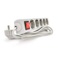 Мережевий подовжувач RITAR G518CU, 220В 10А,  5 розеток, 1,8 м, переріз 3х0,75мм CU, сірий Q50