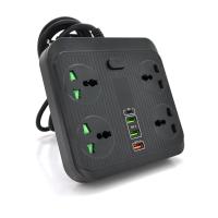 Мережевий фільтр TB-Т18, 4 розетки + 2 USB + PD, 2 м, перетин 3х0,75мм, 3000W, Black, Box