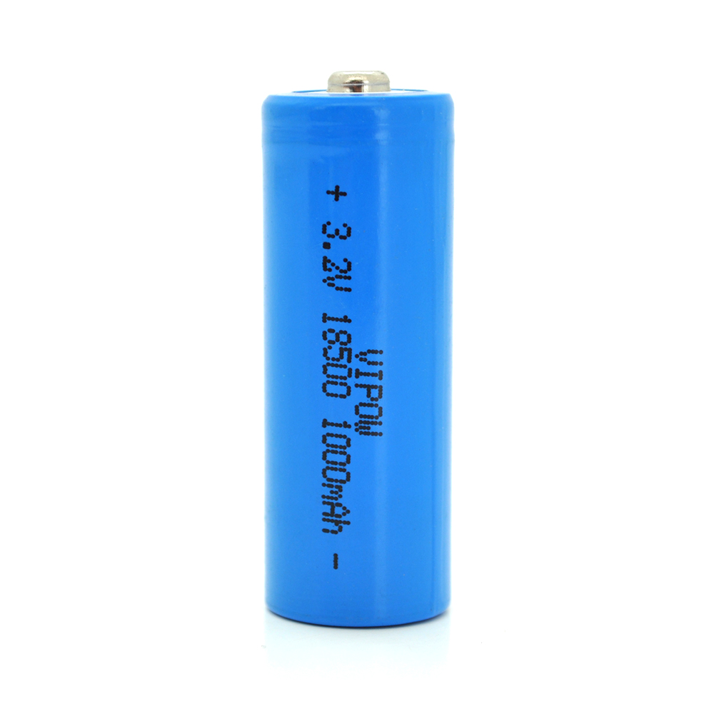 Літій-залізо-фосфатний акумулятор 18500 Lifepo4 Vipow IFR18500 TipTop, 1000mAh, 3.2V, Blue Q50/500