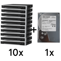 DS-7608NXI-K1(D) 10 шт + DS40HKVS-VX1 Комплект Hikvision