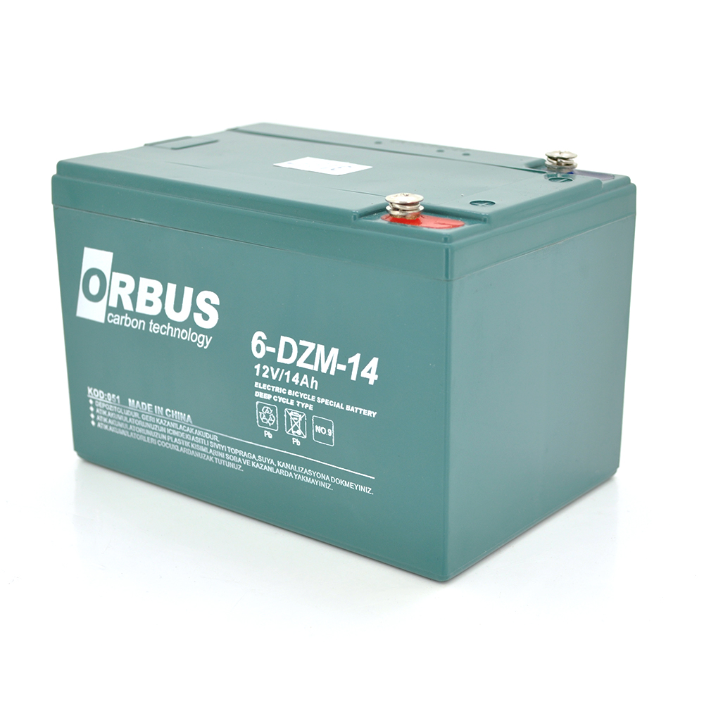 Тягова акумуляторна батарея AGM ORBUS 6-DZM-14, 12V 14Ah M5 (151х98х101 мм) Green Q4