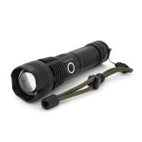Ліхтар ручний Voltronic KY-P50X80, 1LED Cree XHP50.2, 19W, 5 режими, ZOOM,18650/6800mah/3xААА, Black, IP40, кабель USB-micro, 165х42х35мм, BOX