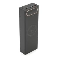 Power bank Voltronic L20 під 20х18650, Wireless charging, Digital display, Output: 22.5+15W, USB+USB-C, PVC, ліхтар, Black, BOX