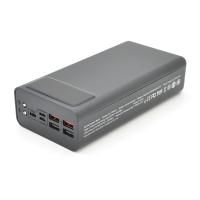 PowerBank XO-PR124-40000mAh, Input: 5 V/2A, (Micro, Type-C, Lightning), Output: 5 V/2 A, (4xUSB, Type-C), Q16, plastic, black