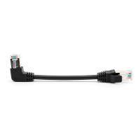 Патч-корд литий FTP, RJ45(прямий/кутовий), екранований, FTP5e 0.132m, patch D=4.9mm AWG28 1x90° CU, DC  2-12 V, чорний, Q200
