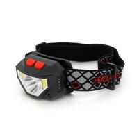 Налобний ліхтарик Voltronic XPG, 1 led 3W, 2 Led Cob, 3 режими, корпус-пластик, водостійкий, ip44, sensor, живлення АКБ вбудований, USB micro кабель, 4500K, BOX