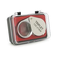 Лупа ручна TRIPLET 10X-21mm, складна (брелок), метал-скло, пластикова коробка. 42 * 24 * 18mm.