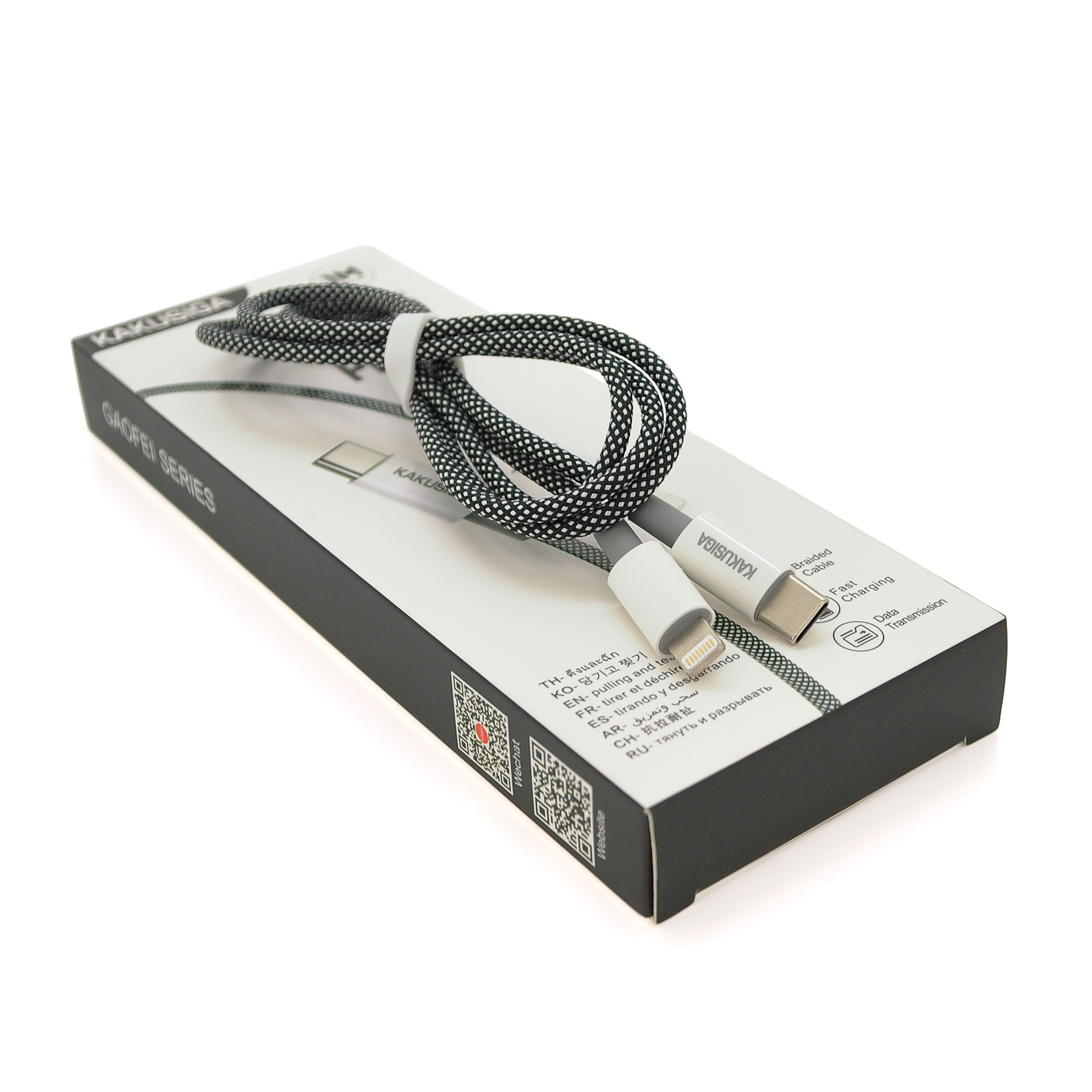 Кабель iKAKU KSC-723 GAOFEI PD60W smart fast charging cable (Type-C to Lightning), Black, довжина 1м, BOX