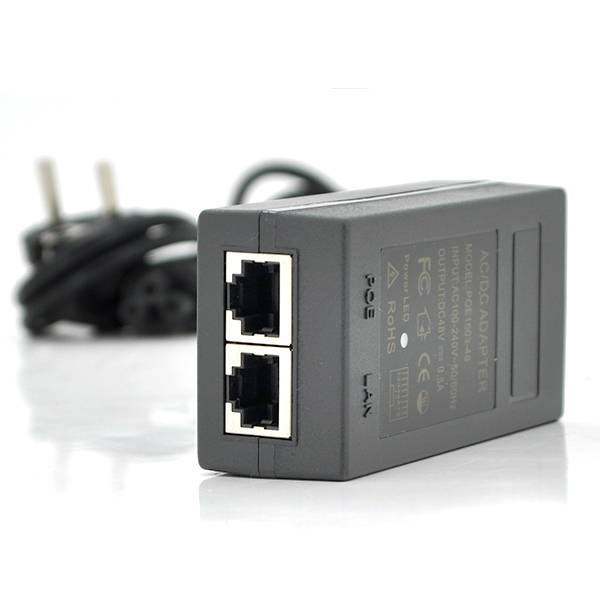 POE інжектор 12V 1A (12Вт) з портами Ethernet 10/100 Мбіт / с + кабель живлення