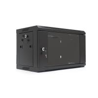 Шафа Merlion 6U, 600*350*367 (Ш*Г*В) мм загартоване скло, чорна, сталь 1,2мм, із замком (у розібраному вигляді!!!), Black