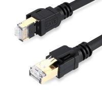 Патч-корд литий VEGGIEG, CCA, SFTP, RJ45, Cat.8, 0,5m, чорний