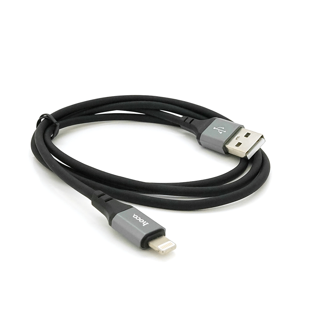 Кабель Hoco X86, Lightning-USB, 2.4A, довжина 1м, Black, BOX