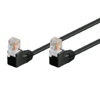 Патч-корд литий FTP, RJ45(кутовий/кутовий), екранований, FTP5e 0.93m, patch D=4.9mm AWG26 2x90° CU, DC 2-12V, чорний, Q200