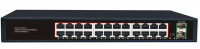 Комутатор Merlion MG1024S 24 портів RJ45 Ethernet + 2 SFP 10/100/1000 Мбіт/сек. метал AC220V.