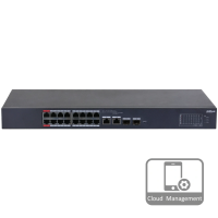 16-портовий керований PoE комутатор DH-CS4218-16ET-135 з 16 портами POE 100Мбіт + 2/UP-Link 1000Мбіт + 2/SFP 1000Мбіт, 135Вт, 440x220x44 мм