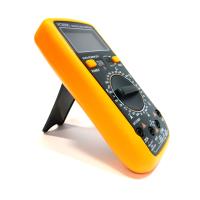 Мультиметр VC-890C Вимірювання: V (AC/DC), A (AC/DC), Ω, C, Hz, °C. Функції: Data Hold, продзвонювання, тест діодів/транзисторів.