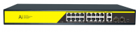 POE комутатор гігабітний Merlion 16 POE + 2 RJ45 + 2 SFP 10/100/1000 вбудований блок живлення 52V 4.8A