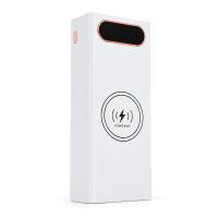 Power bank Voltronic L16 під 16х18650, Wireless charging, Digital display, Output: 22.5+15W, USB+USB-C, PVC, ліхтар, White, BOX