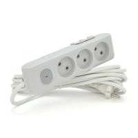 Подовжувач Panasonic X-tendia 3 гнізда, 5 м, із захисними шторками, із вимикачем, сірий