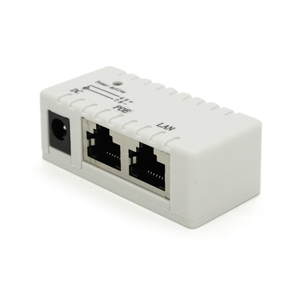 POE інжектор IEEE 802.3af PoE з портом Ethernet 10/100 Мбіт/с, White