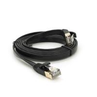 Патч-корд литий плоский WEEPDA, UTP, RJ45, Cat.7, 1.5m, Cu, чорний