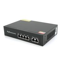 Комутатор POE 48V з 4 портами POE 100Мбіт + 2 порт Ethernet (UP-Link) 100Мбіт, корпус - метал, Black, БП вбудований, Q20
