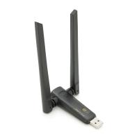Бездротовий мережний адаптер Wi-Fi-USB Merlion LV-UAC21, RTL8811CU, з 2-ма антенами 10см, 802.11 a/b/g/n, 600MB, 2.4 GHz, Blister Q50