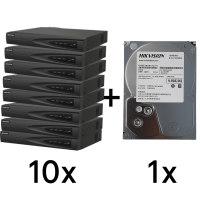 DS-7608NI-Q1(D) 10 шт + DS40HKVS-VX1 Комплект Hikvision