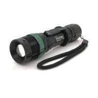 Ліхтар ручний Watton WT-037, 1LED Cree Q5, 3W, 3 режими, ZOOM, 18650/2800mah (перехідник 3*AAA), Black, IP44, СЗУ, 132х34х28мм, BOX