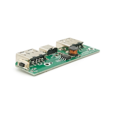Плата для павербанку, 10000 mAh, 4-LED індикатора. Input: Micro-USB - 5V/2.1A, Type-C - 5V/2.1A Out: 2xUSB-A - 5V/1A, 5V/2.1A