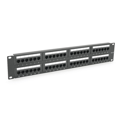 Патч-панель 48 порту UTP DUAL кат 6Е 19" 2U не екранована чорна Q20