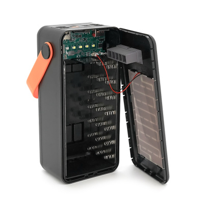 Power bank Voltronic S21 під 21х18650, Led display, Output: 22.5W, 3 кабелі (Micro-USB, Type-C, Lightning), PVC, ліхтар, Black, BOX