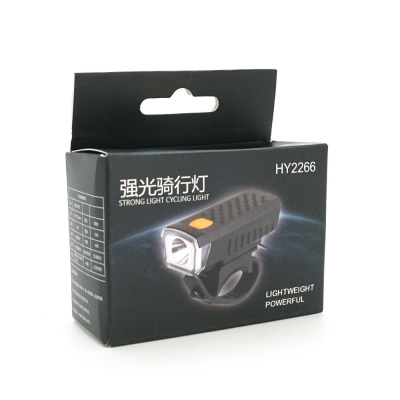 Ліхтарик велосипедний HY-2266, 3 режими, вбудований акум, USB кабель, BOX