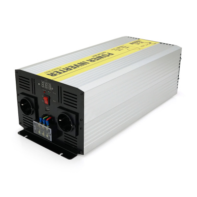 Інвертор напруги RITAR RSC-5000, 12V/220V, 5000W з правільною синусоїдою, 2xShuko, 1xUSB, клемні дроти, клемні колодки, BOX, Q2