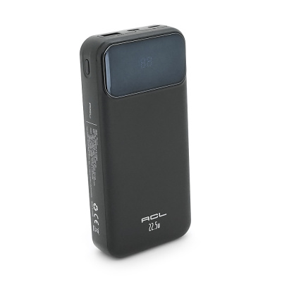 Powerbank ACL PW-117 20000mAh, PD22.5W, 1xUSB+2xUSB-C, 3 кабелі (USBType-C/Lighting), 0.47кг, Black/White, Box