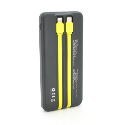 Powerbank 7go GPW-06 10000mAh, 22.5W, Кабель Type-C + Lighting, 0,250 kg, Black, Box