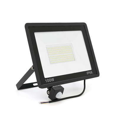 Прожектор LED з датчиком руху Ritar ZB-PGGY-100W, 100W, SMD2835, IP65, 8000Lm, 6500K (100%), Ra>70, 271*200*40mm, Black
