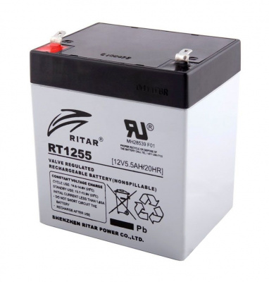 Акумуляторна батарея AGM RITAR RT1255, Gray Case, 12V 5.5Ah ( 90 х 70 х 101 (107) ) Q10