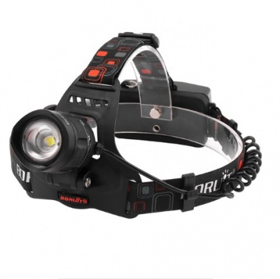 Налобний Ліхтарик Bailong BL T32 -P50, 3 реж., Zoom, корпус-пластик, водостійкий, ударостійкий, 18650 акумулятор СЗУ, BOX