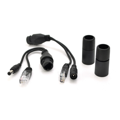 Водонепроникний POE сплиттер пасивний (пара) 802.3at (30Вт) з портами Ethernet 10 / 100Mbps, 12V, Black, OEM Q50