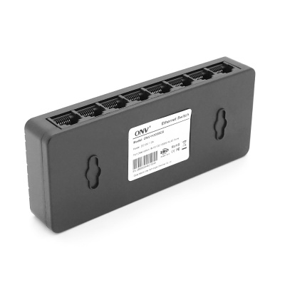8ми портовий Gigabit Ethernet комутатор ONV-H3008ES в чорному корпусі, 8*1000Мб портів, 12В 1Ач, 132×55×23.9мм