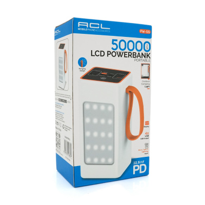 Powerbank ACL PW-113 50000mAh, PD 22.5W, 1.08kg, White, Box