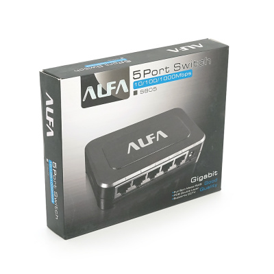 Комутатор ALFA S805 5 портів Ethernet 10/100/1000 Мбіт/сек, BOX Q120