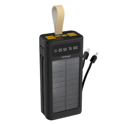 Power bank Linkage LKP-46, Solar 30000mAh, 22.5W, Кабелi Туре-С+Lighting, 0.70 kg, Black, Box