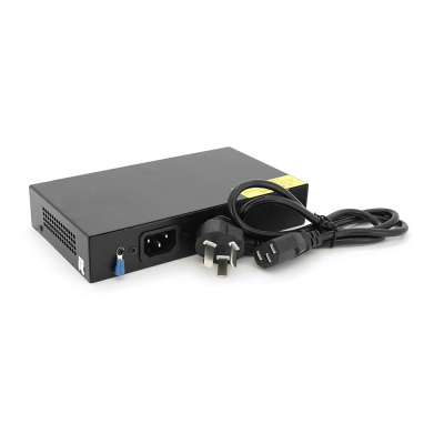 Комутатор POE з 4 портами POE 100Мбіт + 2 порт Ethernet (UP-Link) 100Мбіт, 52V/1.44A, 100/250метрів, корпус - метал, Black, БП вбудований, Q20
